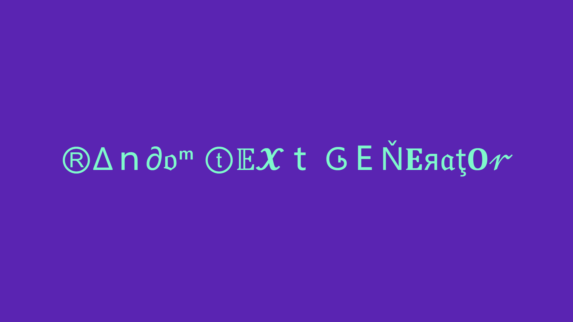 Random Font Generator